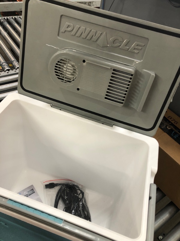 Photo 2 of **USED MINOR MARKS**Pinnacle Thermoware Electric Cooler – Large 30L Portable Cooler for Hot and Cold Drinks and Food – 12v Travel Cooler for Car, Camper, RV, Van – Plug-In Cooler Refrigerator for Travel, Fishing, Hunting