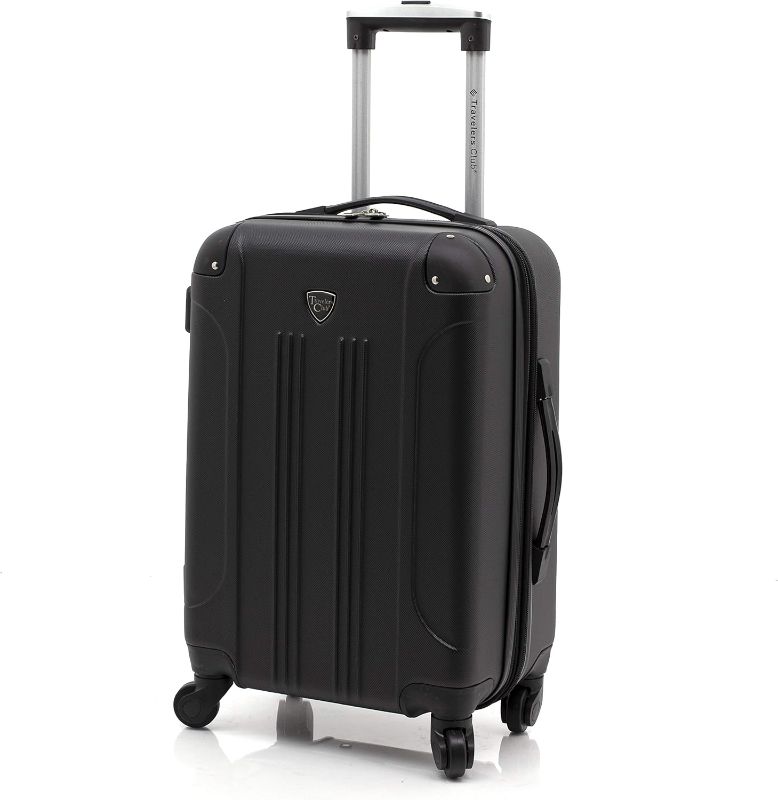 Photo 1 of ***DAMAGED - DENTED - SEE PICTURES***
Travelers Club Chicago Hardside Expandable Spinner Luggage, Black, 20 Inch Carry On