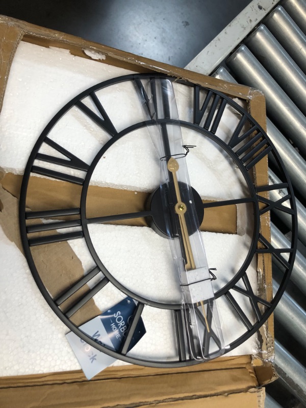 Photo 3 of ***USED - NO BATTERY - UNABLE TO TEST***
Sorbus Large Wall Clock for Living Room Decor - 16 inch Big Wall Clock Decorative - Battery Operated - Roman Numeral  (Black) 16" Black