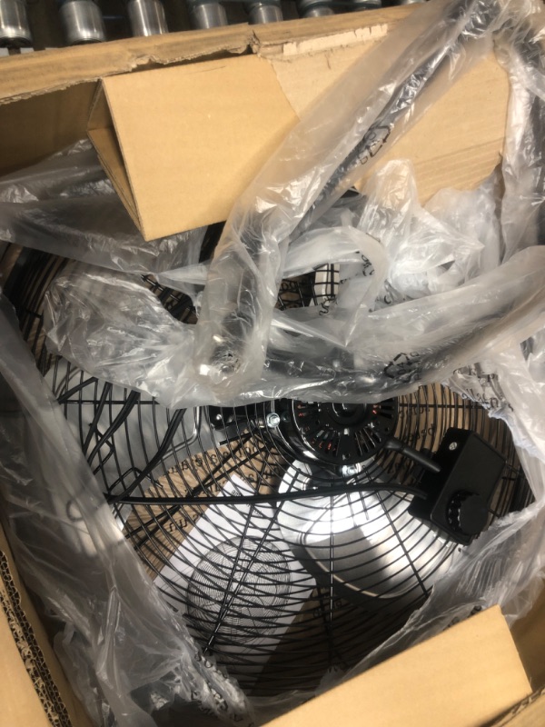 Photo 2 of Amazon Basics 20-Inch High-Velocity Industrial Fan with 3 Speeds, Durable Metal Construction and Aluminum Blades, Ideal for Industrial & Commercial Spaces, 125 Watts, Black, 9.45"D x 23.43"W x 23.82"H