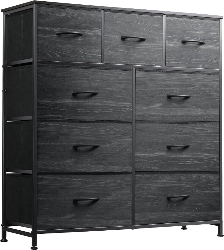 Photo 1 of *STOCK PHOTO JUST FOR REFERENCE** WLIVE 9-Drawer Dresser, Fabric Storage Tower for Bedroom (CARBON BLACK) 