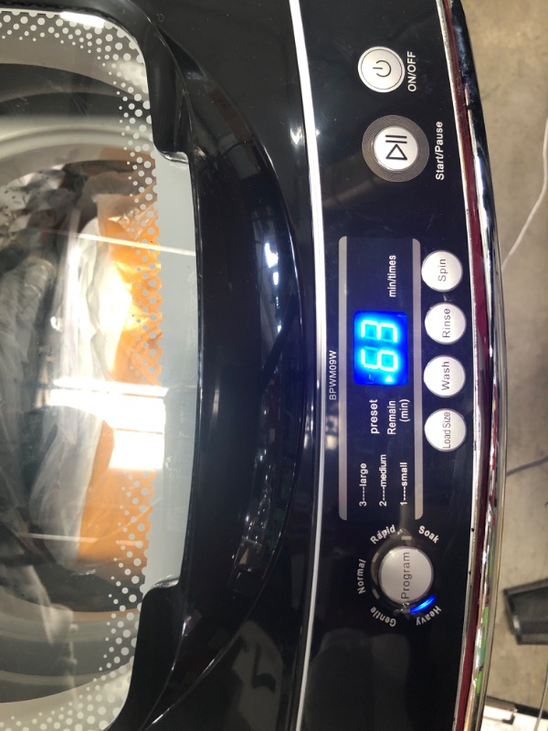 Photo 4 of BLACK+DECKER Small Portable Washer, Portable Washer 1.7 Cu.Ft. with 6 Cycles, Transparent Lid & LED Display