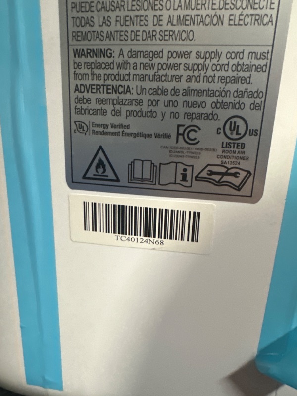 Photo 5 of **NON-REFUNDABLE, PART ONLY** Westinghouse 14,000 BTU Air Conditioner Portable For Rooms Up To 700 Square Feet, Portable AC with Home Dehumidifier, Smart App, 3-Speed Fan, Programmable Timer, Remote Control, Window Kit, White 14,000 BTU with Smart App  **