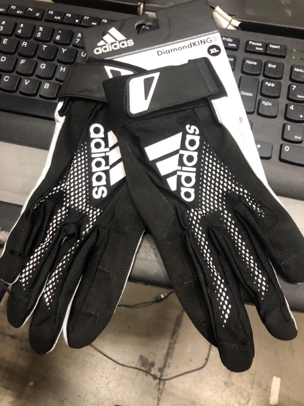 Photo 2 of adidas Diamond King 3.0 Leather Batting Glove Black/White X-Large