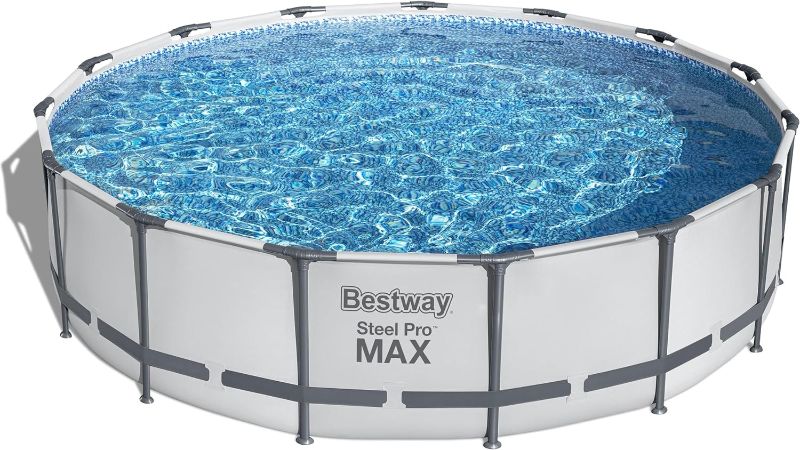 Photo 1 of 
Bestway Steel Pro MAX 15" x 42" Round Above Ground Swimming Pool Set Outdooor Metal Frame Family Pool with Filter Pump, Ladder, and Cover
Size:15' x 42"