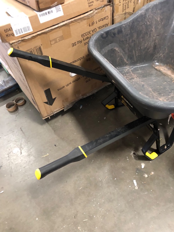 Photo 3 of 8 cu. ft. Dual-Wheel Wheelbarrow, Pro-Grade Poly Bucket, Steel Handles, Dual 16 in. Pneumatic Wheels, Easy-Dump Design