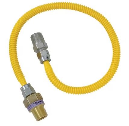 Photo 1 of 1/2 in. MIP x 3/8 in. FIP x 24 in. Stainless Steel Gas Connector w/Safety+Plus2 Thermal Excess Flow Valve (36,800 BTU)
