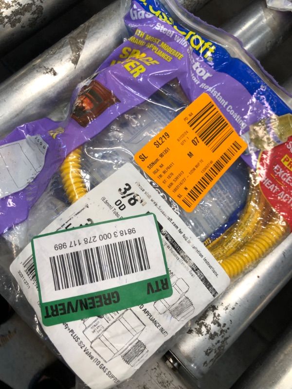 Photo 1 of 1/2 in. MIP x 3/8 in. FIP x 24 in. Stainless Steel Gas Connector w/Safety+Plus2 Thermal Excess Flow Valve (36,800 BTU)
