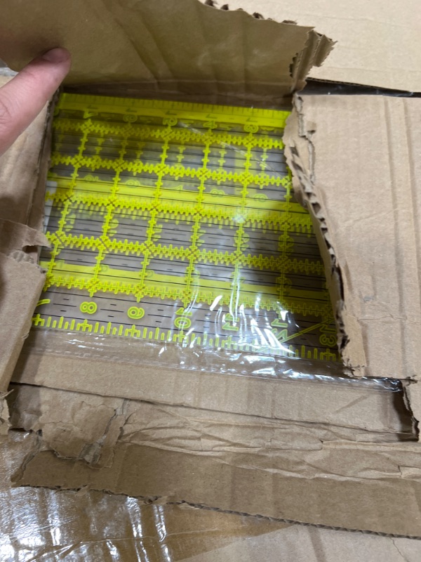 Photo 1 of Acrylic Ruler 7 Piece Set, Non Slip Rings 50 Pieces?Quilting Rulers, Size (6"x24"),(2"x24"),(3"x18"),(3"x8"),(1.5"x12"),(1"x12"),(1"x6") A-7 piece set