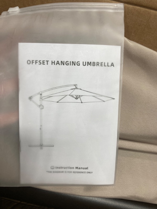 Photo 1 of 10ft offset hanging umbrella beige