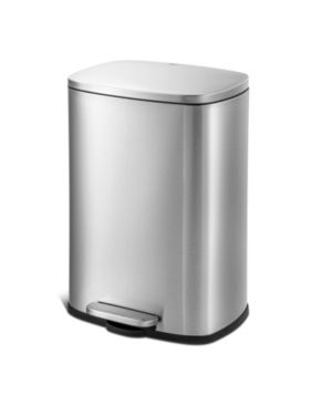 Photo 1 of 13 Gal. Stainless Steel Kitchen Trashcan, Step-on, Rectangle
