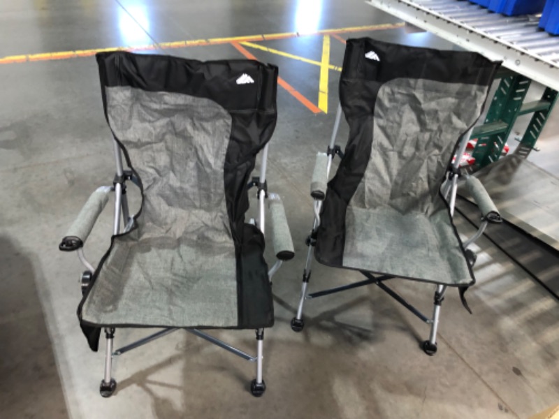 Photo 4 of ***DAMAGED - CARRY CASE SLASHED - SEE PICTURES***
2 Pack Camping Chairs for Adults, Portable Hunting Chair Supports 350lbs, Oversized Heavy Duty Folding Chair for Camping Padded Seat Outdoor Lawn Folding Chair with Side Pockets