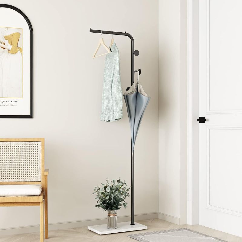 Photo 1 of (READ FULL POST) Coat Hanger Stand Modern Coat Rack Stand Freestanding Coat Rack for Entryway Office or Bedroom Coat Hanger Hat Hanger -59''H,BLACK