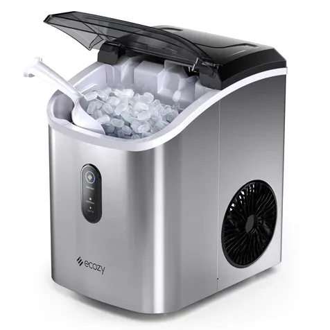 Photo 1 of ***USED - POWERS ON - WON'T MAKE ICE - UNABLE TO TROUBLESHOOT***
Ecozy IM-NS280C Nugget Ice Maker Countertop - Chewable Pellet Ice Cubes, 33 lbs Daily Output, Stainless Steel Housing, Self-Cleaning Ice Machine with Ice Bags for Parties, Kitchen, Bar, Offi