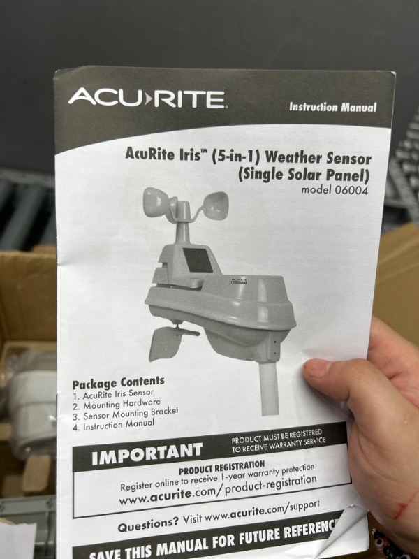 Photo 3 of AcuRite Iris 06014 PRO+ (5-in-1) Weather Sensor with Rain Gauge, Wind Speed, Wind Direction, Temperature and Humidity
