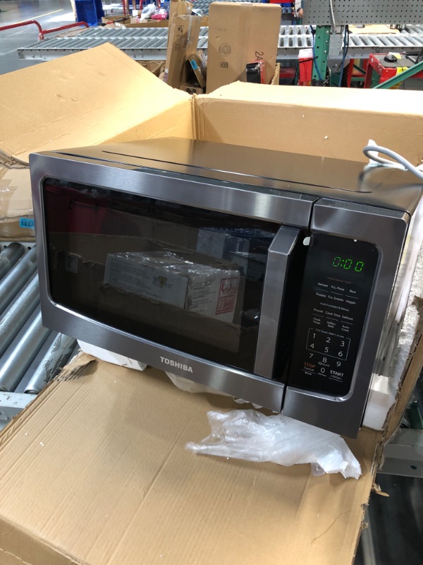 Photo 2 of (READ FULL POST) TOSHIBA ML-EM45P(BS) Countertop Microwave Oven with Smart Sensor and Position Memory Turntable, Function, 1.6 Cu.ft 13.6" Removable Black Stainless Steel, 1200W 