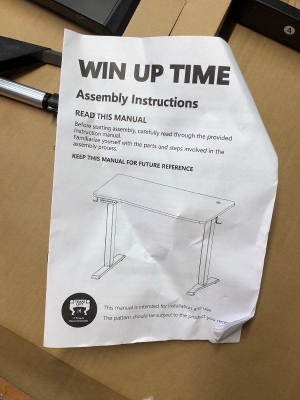 Photo 3 of ***CORNERS DAMAGED - MISSING NUMEROUS PARTS - SEE PICTURES***
Standing Desk Adjustable Height- Whole Piece Desktop Stand Up Desk, Electric Standing Desk, Sit to Stand Desk for Home & Office Computer Desk 48 Inch Black