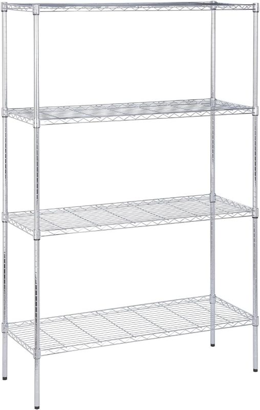 Photo 1 of **MISSING PARTS** Honey Can Do 4-Tier Adjustable Shelving Unit with 350-lb Shelf Capacity, 