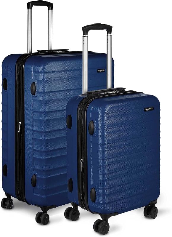 Photo 1 of Amazon Basics 2-Piece Luggage Sets (20", 28"), Suitcase with Wheels, Hardside Expandable Suitcase With Four Spinner Wheels and Scratch-Resistant Surface, Navy Blue
