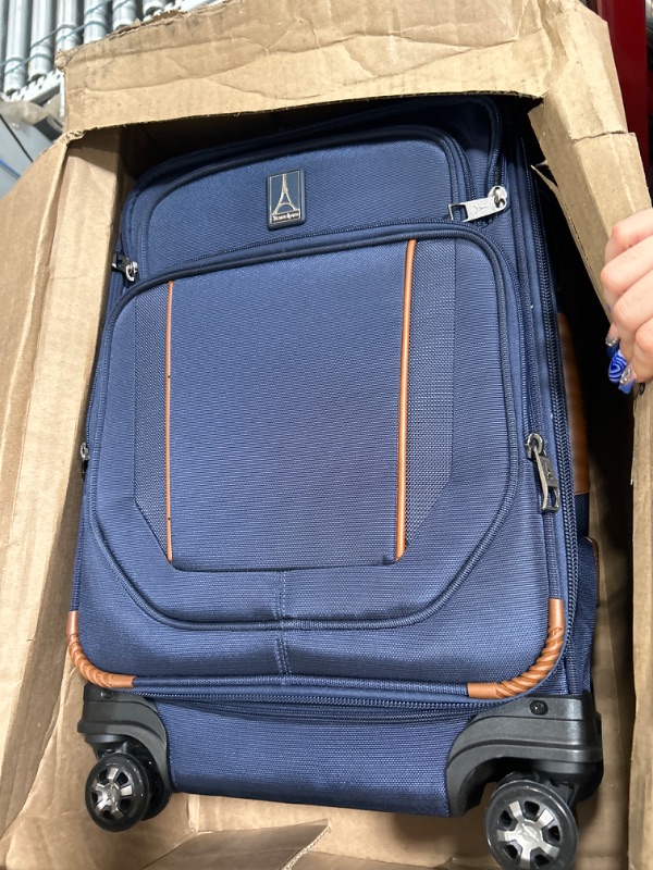 Photo 1 of Travelpro Crew Versapack Softside Expandable 8 Spinner Wheel Carry on Luggage, USB Port, Men and Women, Patriot Blue, Carry on 21-Inch Patriot Blue Carry on 21-Inch