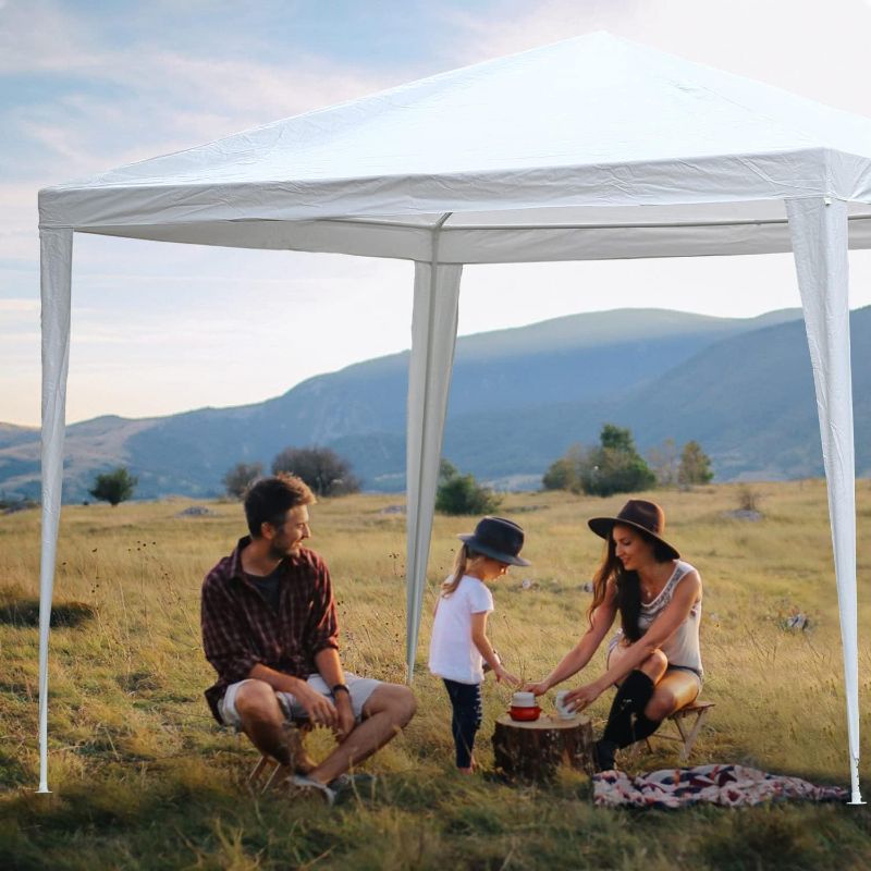 Photo 5 of (READ FULL POST) MGHH Party Tent 10 feet x 10 feet Gazebo Canopy Outdoor Tent for Parties Waterproof UV Protection Pavilion for Wedding, Camping, Events Shelter (White)