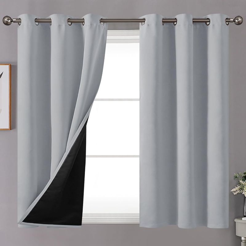 Photo 1 of  Light Grey 100% Blackout Curtains,42 X 54 Inch