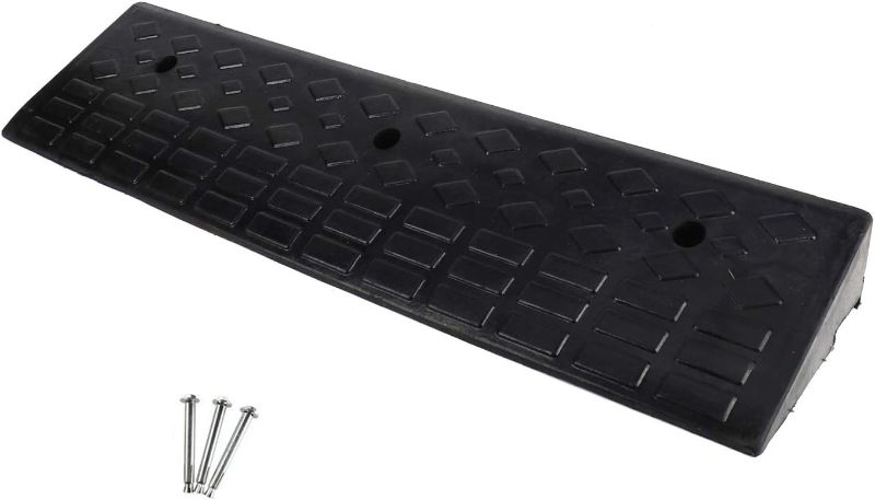 Photo 1 of 4'' Rise Rubber Curb Ramp Heavy Duty Rubber Threshold Ramp 39.4"x9.8"x4"