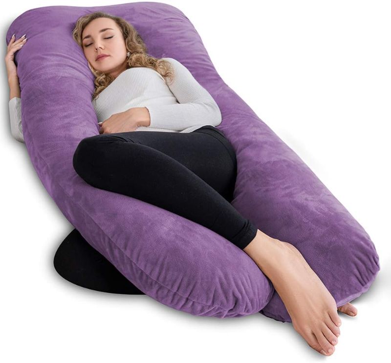 Photo 1 of AngQi Pregnancy Body Pillow with Velvet Cover, U Shaped Body Pillow (Dark Purple)--------------------PILLOW CASE ONLY-----------
