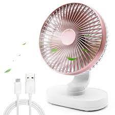 Photo 1 of Oscillating Table Fan - 6.7 Inch Portable Quiet Desktop Fans with 4 Speeds Strong Airflow - 7200mAh Battery Operated or USB Powered Fan - 120° Oscillating Personal Table Fan for Home Office Pink - 7200 mAh