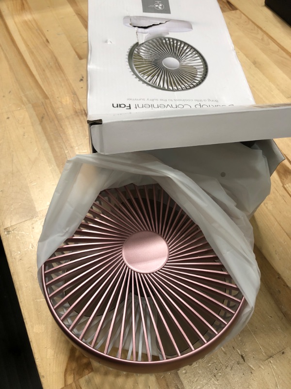Photo 1 of Oscillating Table Fan - 6.7 Inch Portable Quiet Desktop Fans with 4 Speeds Strong Airflow - 7200mAh Battery Operated or USB Powered Fan - 120° Oscillating Personal Table Fan for Home Office Pink - 7200 mAh