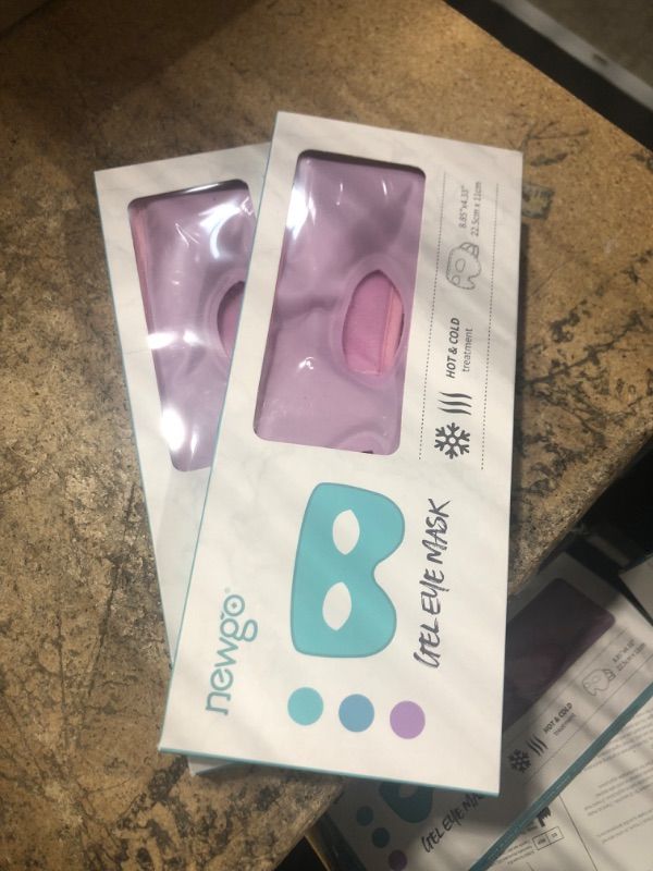 Photo 2 of * Two Pack * NEWGO Gel Eye Mask Reusable Cooling Eye Mak with Eye Holes, Cold Eye Mask Eye Ice Pack for Women Men, Cold Eye Compress for Puffy Eyes, Headache, Stress Relief, Dry Eyes Dark Circles (Purple)