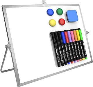 Photo 1 of *****STOCK IMAGE FOR SAMPLE*****
Dry Erase White Board, 16"X12" Double-Sided Magnetic Whiteboard with 10 Markers, 4 Magnets, 1 Eraser, Small White Board with Stand, White Board Easel for Kids Drawing Memo to Do List Wall School