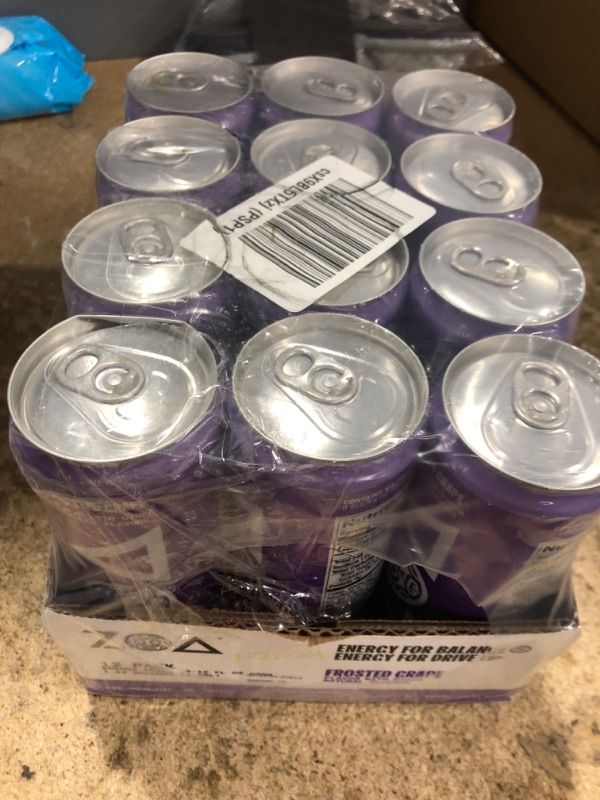 Photo 2 of ** Best BY 7/27/2024 ** ZOA Zero Sugar Energy Drinks, Frosted Grape - Sugar Free with Electrolytes, Healthy Vitamin C, Amino Acids, Essential B-Vitamins, and Caffeine from Green Tea - 12 Fl Oz (12-Pack) Frosted Grape 12 Fl Oz (Pack of 12)