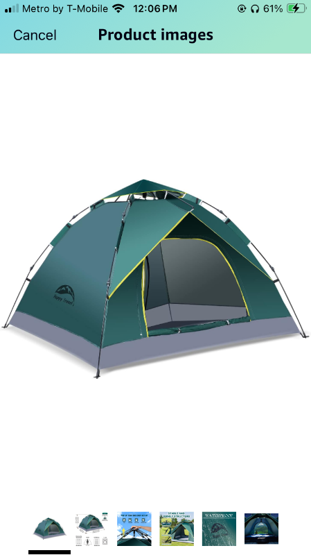 Photo 1 of 1/2/3/4 Person Camping Tent, Instant Easy Pop Up Tents for Camping,Automatic Waterproof Family Camping Tent, Easy Set Up Tent,Portable Windproof Dome Tent for Camping Hiking & Traveling