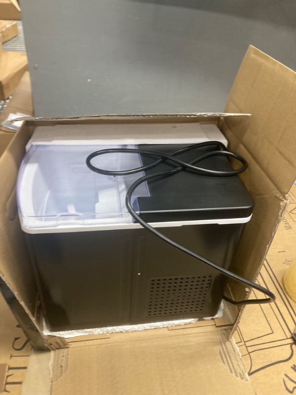 Photo 2 of ***USED ITEM TESTED FOR POWER, UNABLE TO TEST FURTHER*** Igloo Electric Countertop Ice Maker Machine - Automatic and Portable - 33 Pounds in 24 Hours - Ice Cube Maker - Ice Scoop and Basket - Ideal for Iced Coffee and Cocktails - Black 33 Lb Black