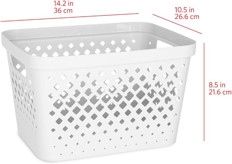 Photo 1 of 
Glad Plastic Storage Basket Set, Value Pack of 6 | Open Storage Bins for Shelves, Bathroom, Pantry, Closet | Nesting Organizer Boxes with Handles, 4 Gallon,.