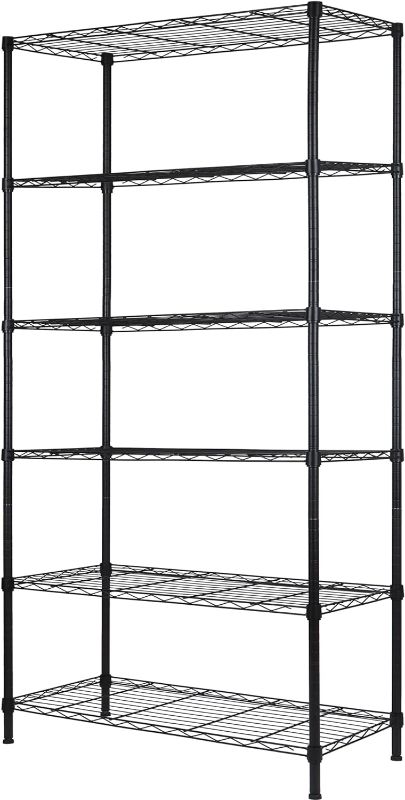 Photo 1 of 6-Wire Shelving Metal Storage Rack Adjustable Shelves,Standing Storage Shelf Units for Laundry Bathroom Kitchen Pantry