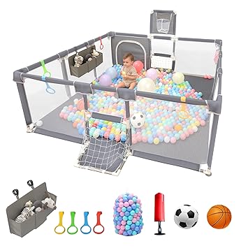 Photo 1 of Baby Playpen,73"X71" Playpen for Babies and Toddlers,Baby Fence Play Area,Safety Indoor&Outdoor Large Playpen with Ocean Balls
