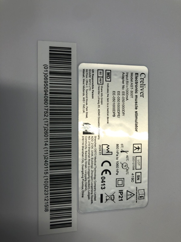 Photo 3 of ***USED - MISSING REMOTE AND PADS - POWERS ON - UNABLE TO TEST FURTHER***
Creliver Foot Nerve Muscle Stimulator Pro, TENS & EMS Foot Massager for Neuropathy, Circulation and Body Pain Relief, Electric Feet Legs Blood Circulation Machine, FSA or HSA Eligib