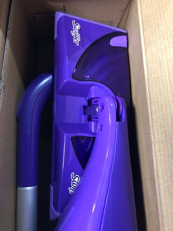 Photo 3 of **RESERVOIR / PAD MISSING**
Swiffer WetJet Hardwood and Floor Spray Mop Cleaner Starter Kit, Includes: 1 Power Mop, 10 Pads, Cleaning Solution, Batteries