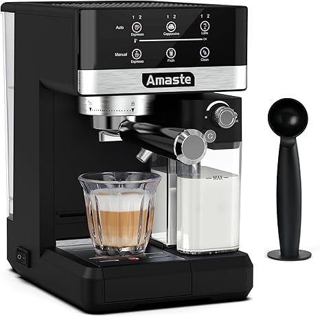 Photo 1 of Amaste Espresso Machine, 20 Bar Cappuccino Machine With Touch Screen, Espresso Machine with Milk Frother for Home, 3-in-1 Latte Machine With Milk Tank for Espresso, Cappuccinos & Lattes, 1350W
