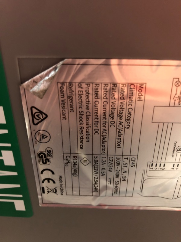 Photo 5 of ***USED - POWERS ON - UNABLE TO TEST FURTHER***
Alpicool CF45 Portable Fridge Freezer,12 Volt Car Refrigerator, 42 Quart (40 Liter) Fast Cooling 12V Car Fridge -4?~68?, Car Cooler, 12/24V DC and 100-240V AC for Outdoor, Camping, RV, Truck