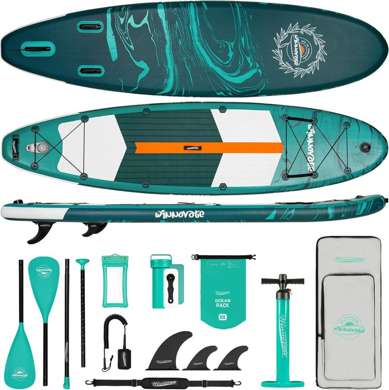 Photo 1 of **PARTS ONLY**NON REFUNDABLE**
Winnovate 11'6"x34"/35" Inflatable Stand Up Paddle Board, Extra Wide Paddle Board for Adult/Family/2+1 People, Ultra Stable All-Round Sup Board