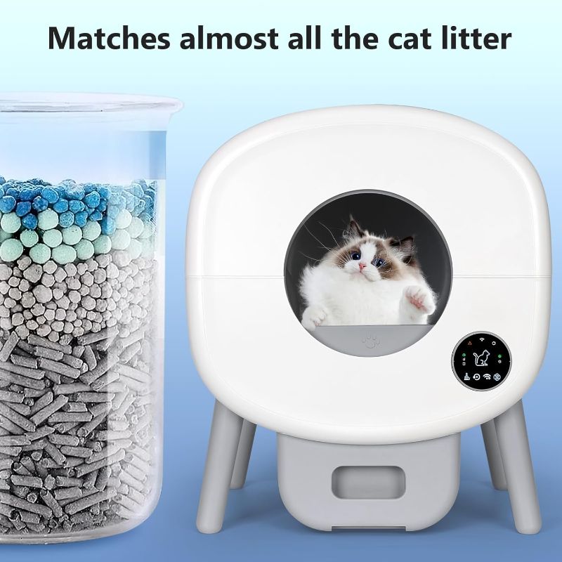 Photo 5 of (READ FULL POST) Automatic Cat Litter Box, Self Cleaning Cat Litter Box with APP Control, Large Capacity for Multiple Cats Odor Removal with Safety Protection, 2 Rolls Liners Bags