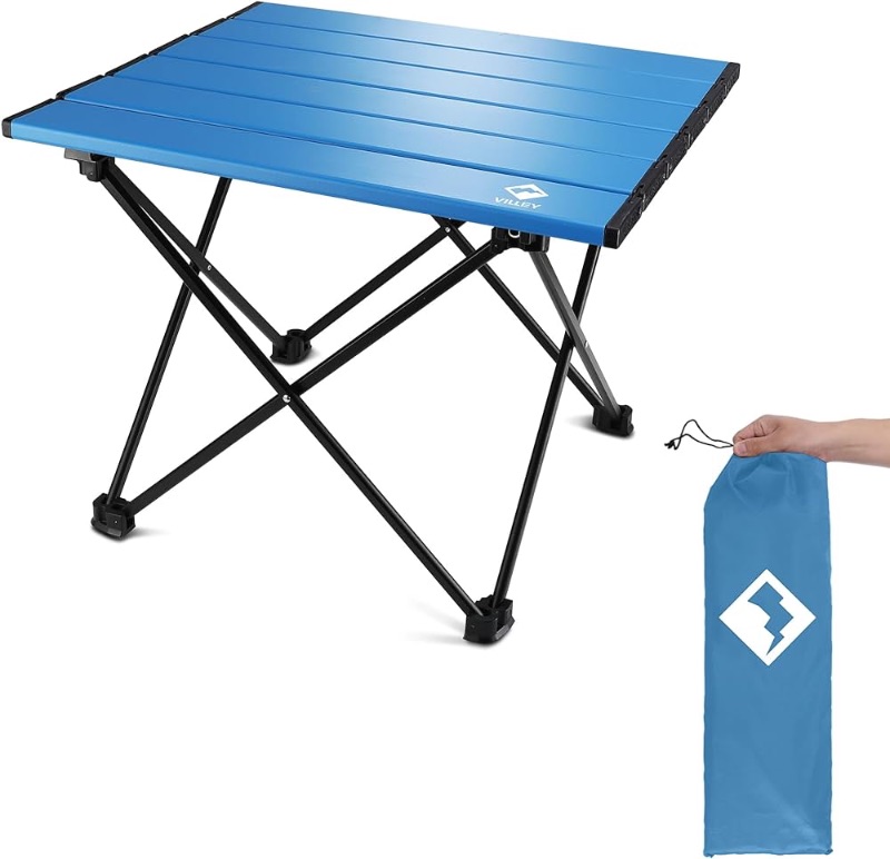 Photo 1 of ***STOCK PHOTO REFERENCE ONLY***VILLEY Portable Camping Side Table, Ultralight Aluminum Folding Beach Table with Carry Bag for Outdoor Cooking, Picnic, Camp, Boat, Travel