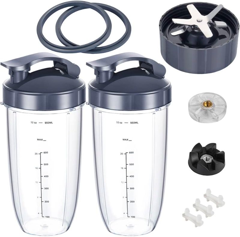 Photo 1 of ***STOCK PHOTO REFERENCE ONLY***
Replacement Parts for 32OZ Cups and Flip Top To Go Lids and Parts Extractor Blade Compatible with NutriBullet 600W/900W Blenders (12 PCS)