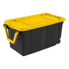 Photo 1 of ***USED - NO WHEELS - NO PACKAGING***
Project Source Commander X-large 75-Gallons (300-Quart) Black and Yellow Heavy Duty Rolling Tote with Standard Snap Lid Item #5194388 | Model #5194388