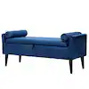 Photo 1 of 
DAZONE
Upholstered Flip Top Storage Bench with 2-Round Bolster Pillows Velvet Blue 19.3 in. H x 47 in. W x 17.3 in. D