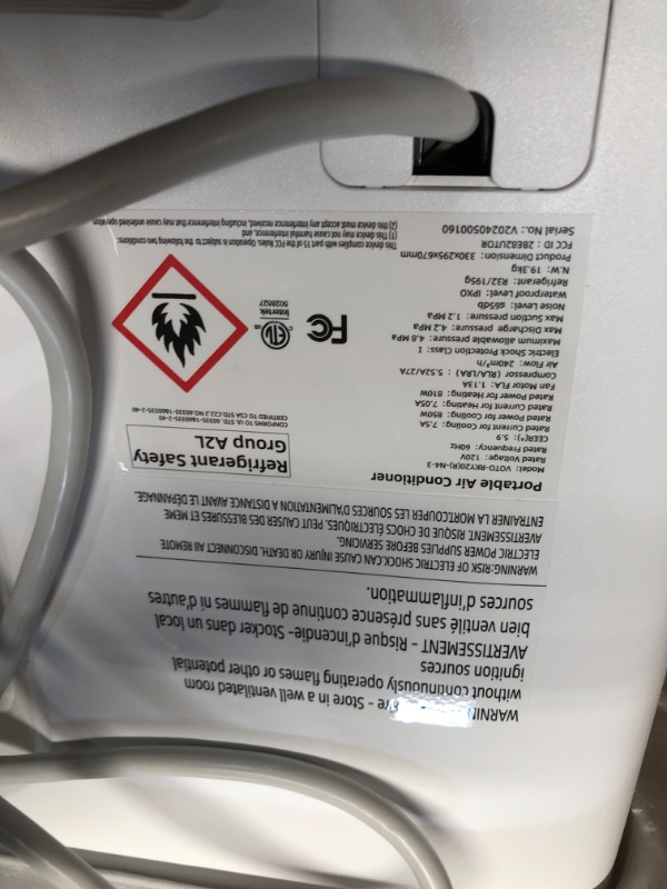 Photo 3 of ***Bent Prong, Unable to Test*** Portable Air Conditioners, 5 in 1 Portable AC Units for Room with 24H Timer & Remote App Control and Window Mount Kit