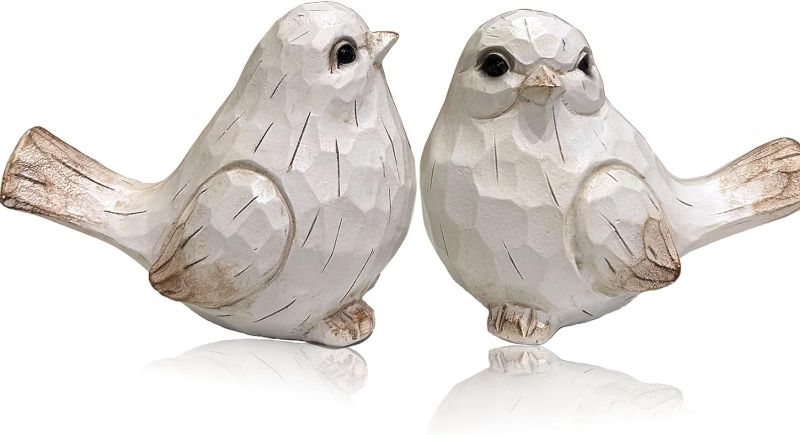 Photo 1 of ***STOCK PHOTO REFERENCE ONLY*** Bird Decor Resin Bird Figurines - Set of 2